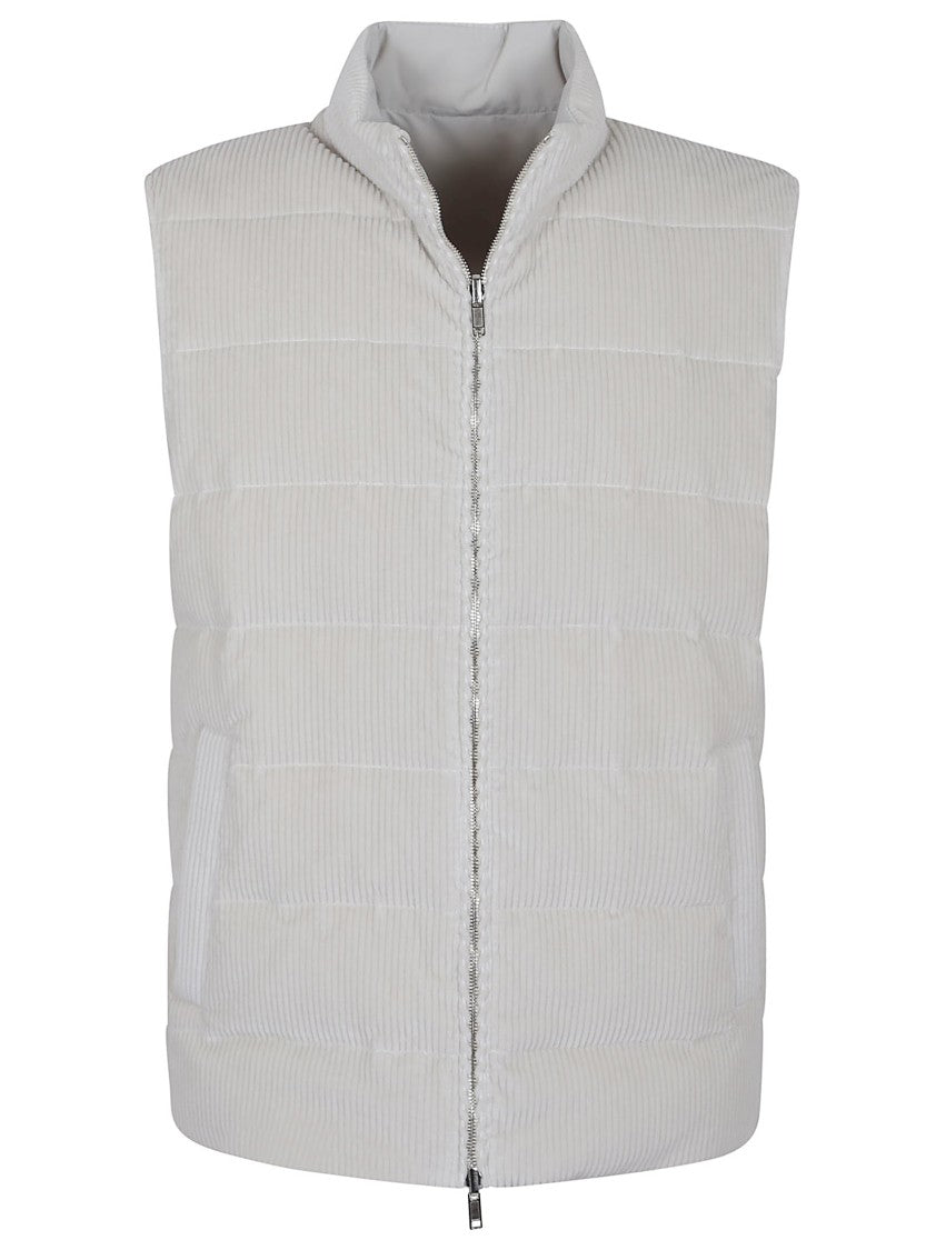 Eleventy Reversible Quilted Waistcoat With Tailored Fit