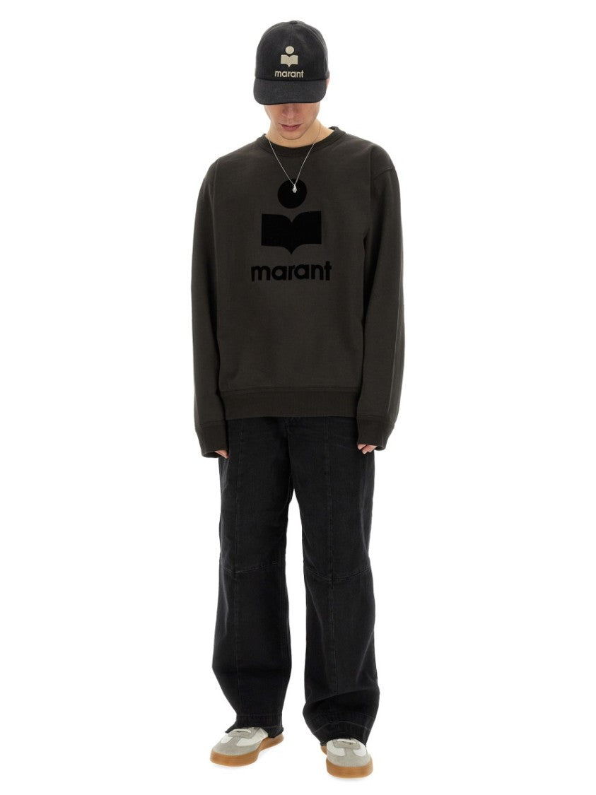 Isabel Marant Regular Fit Crew Neck Sweatshirt With Bold Logo Graphic