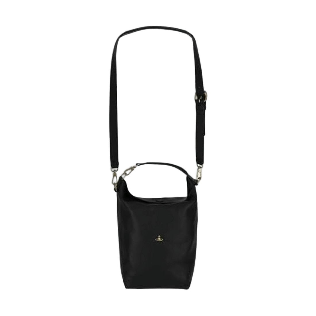 Vivienne Westwood Structured Black Polyurethane Crossbody Bag