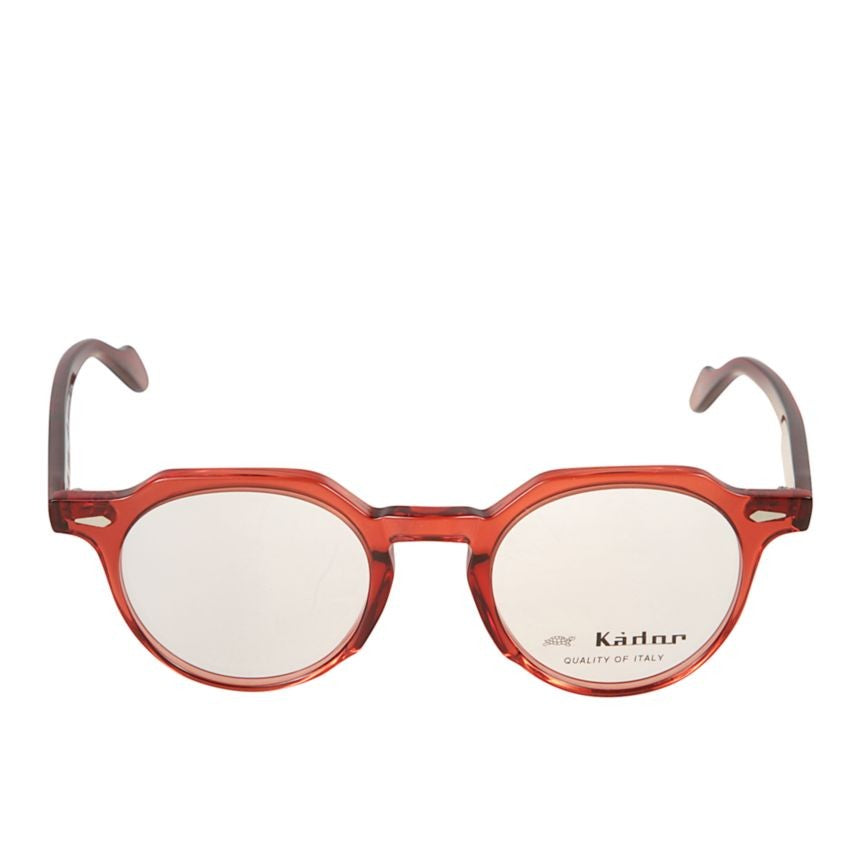 Kador Amadeus Translucent Red Round Frame Eyeglasses With Keyhole Bridge
