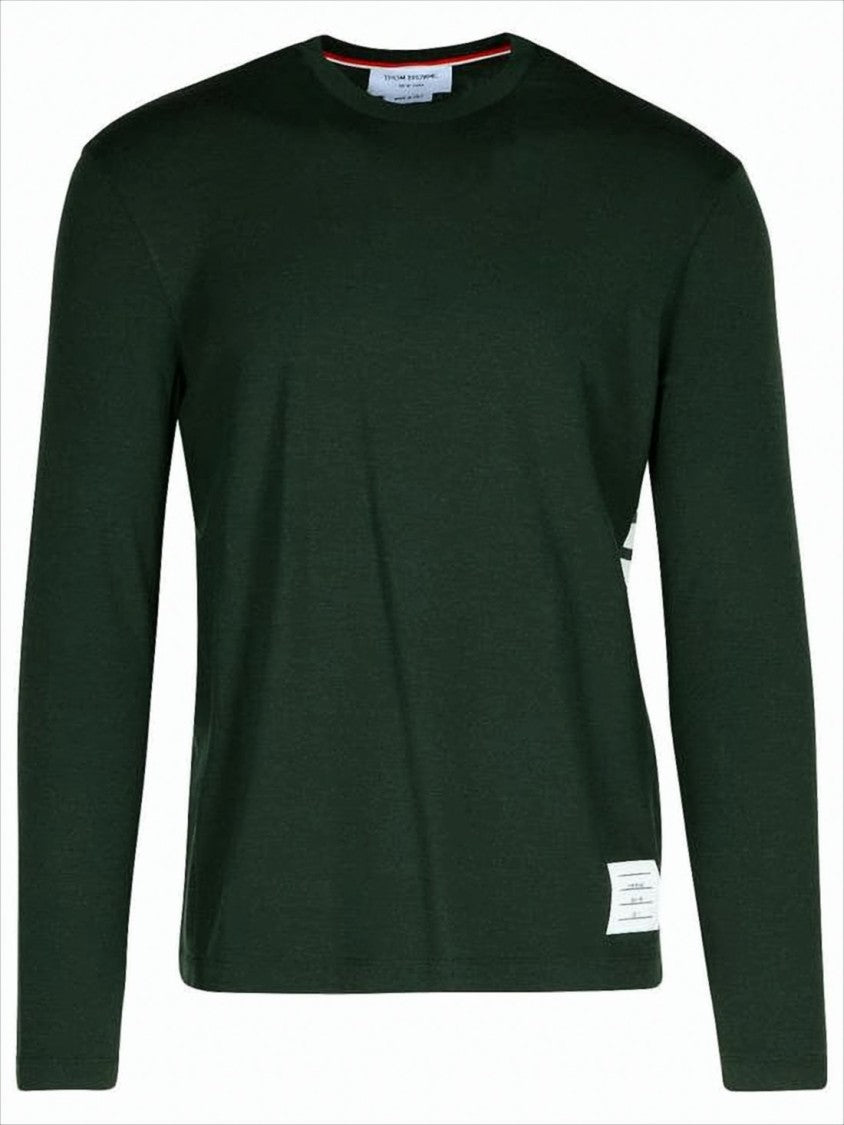Thom Browne Classic Dark Green Crew Neck Knit Sweater