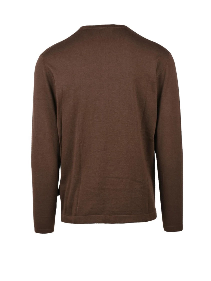 Out/Fit Brown Relaxed Cotton Sweater