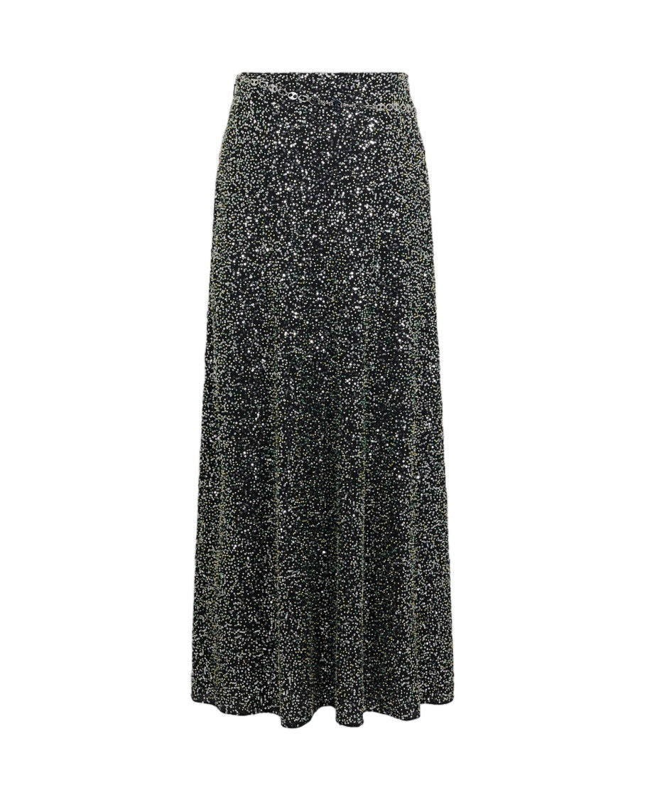 Rabanne Flowing Maxi Skirt With Intricate Appliques