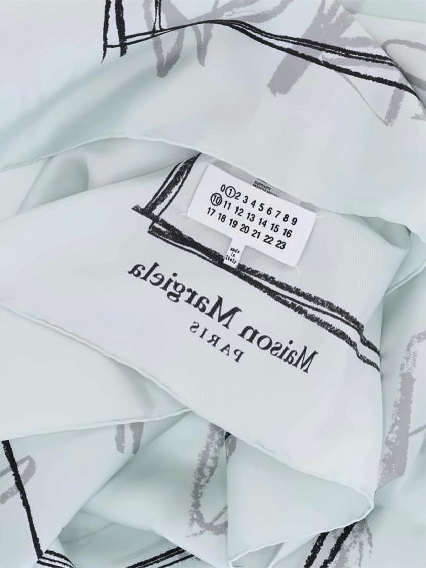 Maison Margiela Silk Scarf With Hand-Drawn Abstract Design