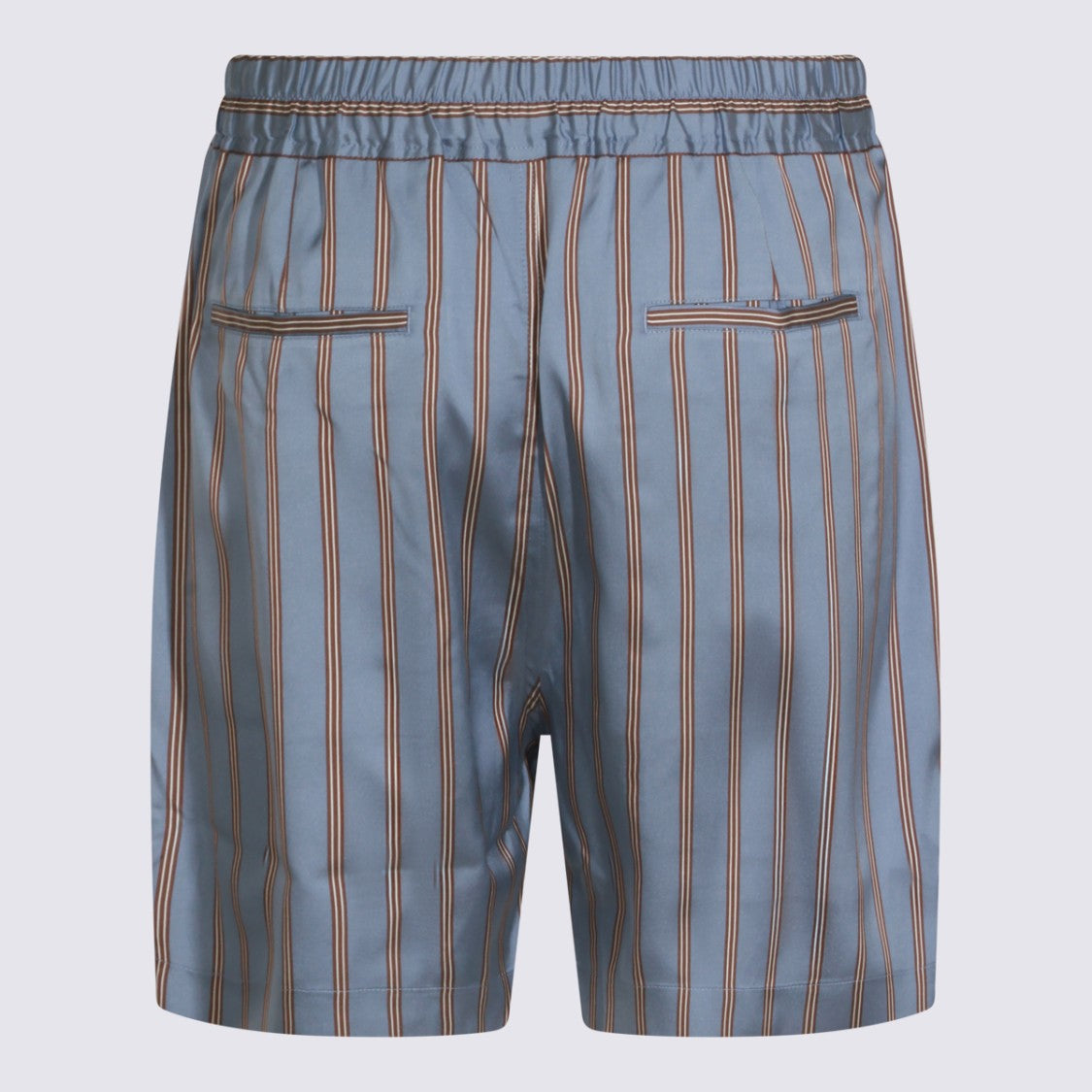 Tom Ford Light Blue Striped Shorts With Elastic Waistband