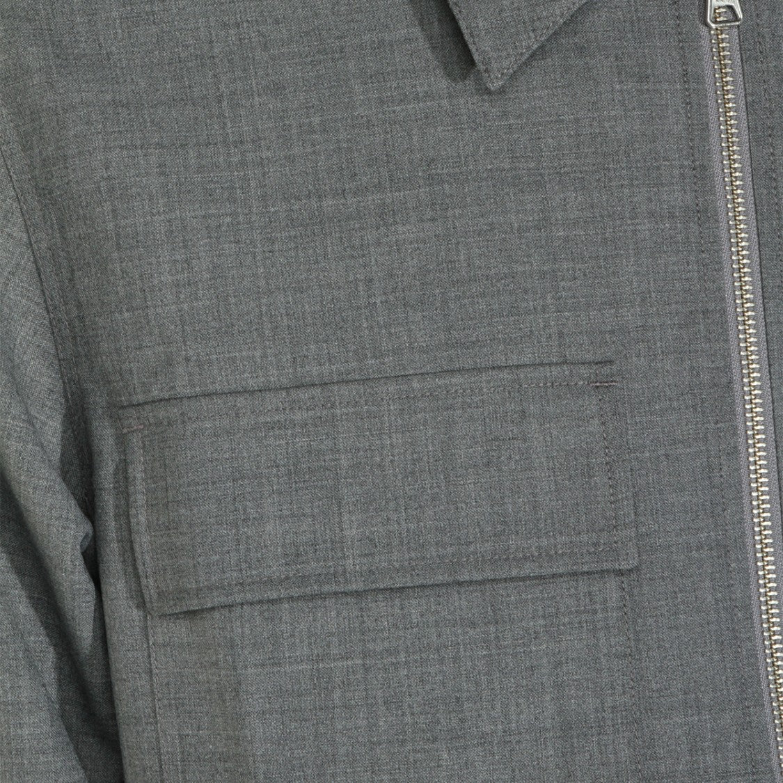 Nn.07 Grey Casual Jacket With Classic Collar And Textured Fabric