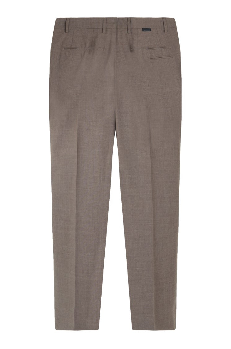Gazzarrini X Michele Franzese Brown Virgin Wool Blend Trousers