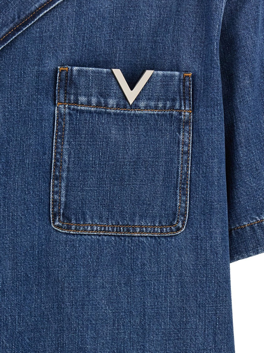 Valentino Garavani Boxy Fit Denim Shirt