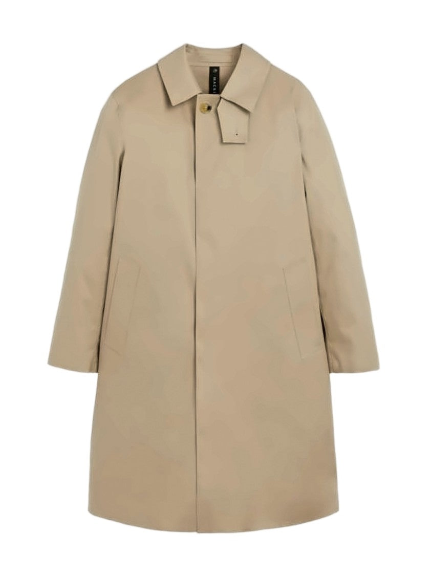 Mackintosh Minimalist Beige Trench Coat With Concealed Button Placket