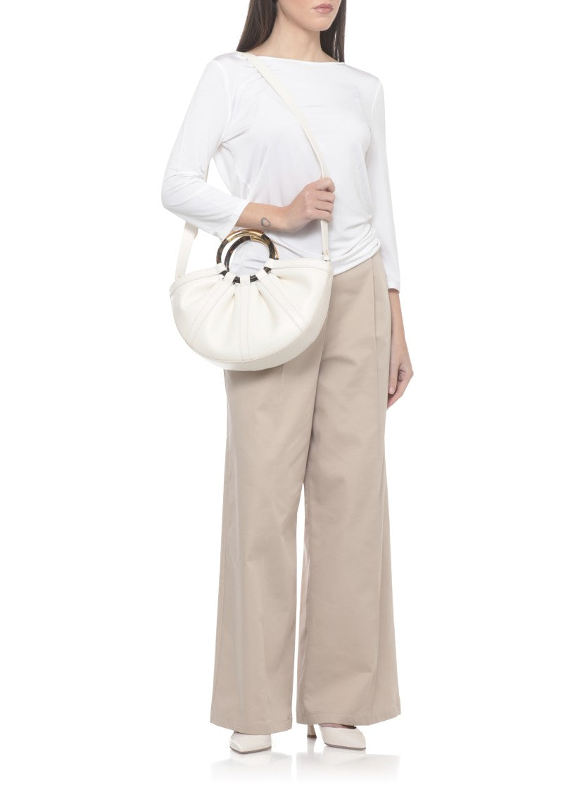 Coccinelle Medium Shoulder Bag With Tortoiseshell Accents And Removable Lining