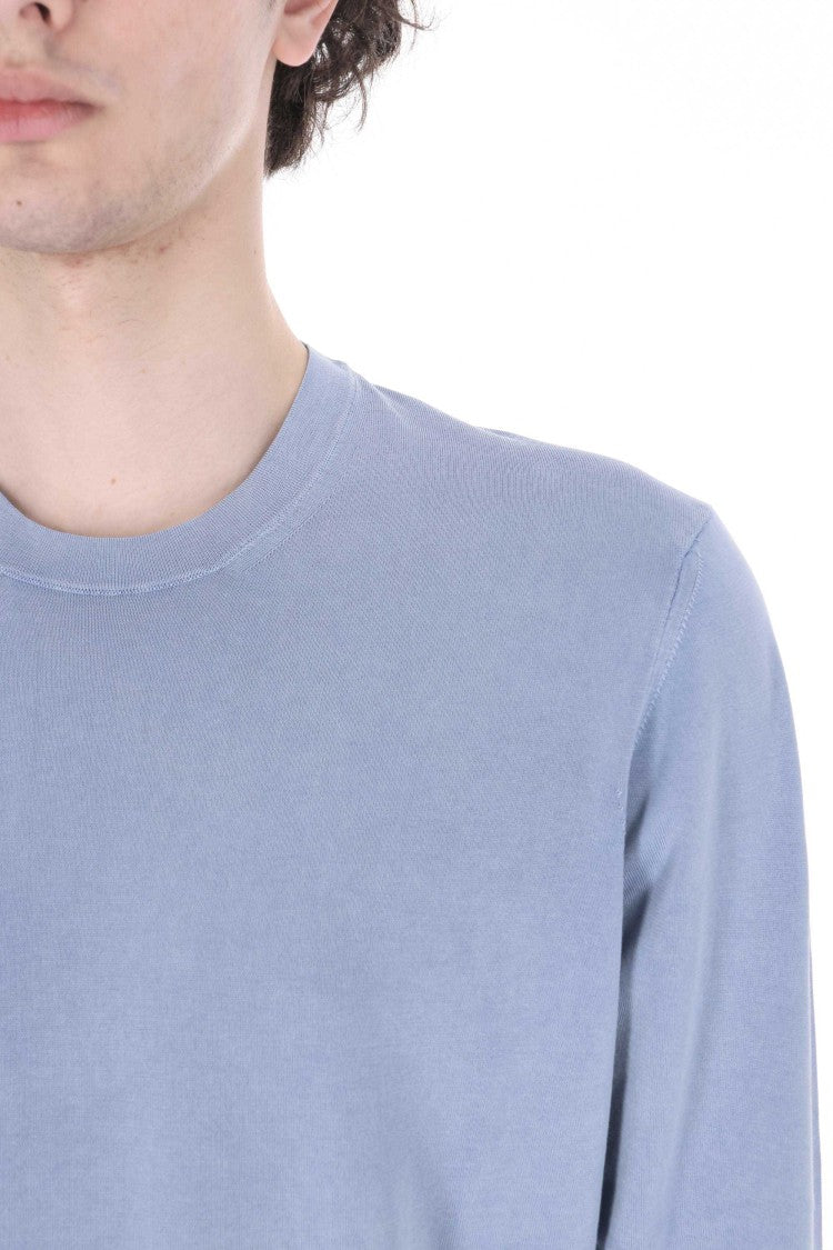 Drumohr Aviation Blue Long-Sleeve Frosted T-Shirt