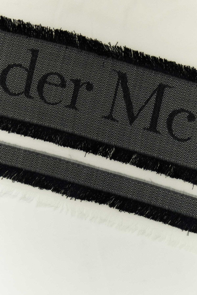 Alexander Mcqueen Ivory Wool Blend Foulard