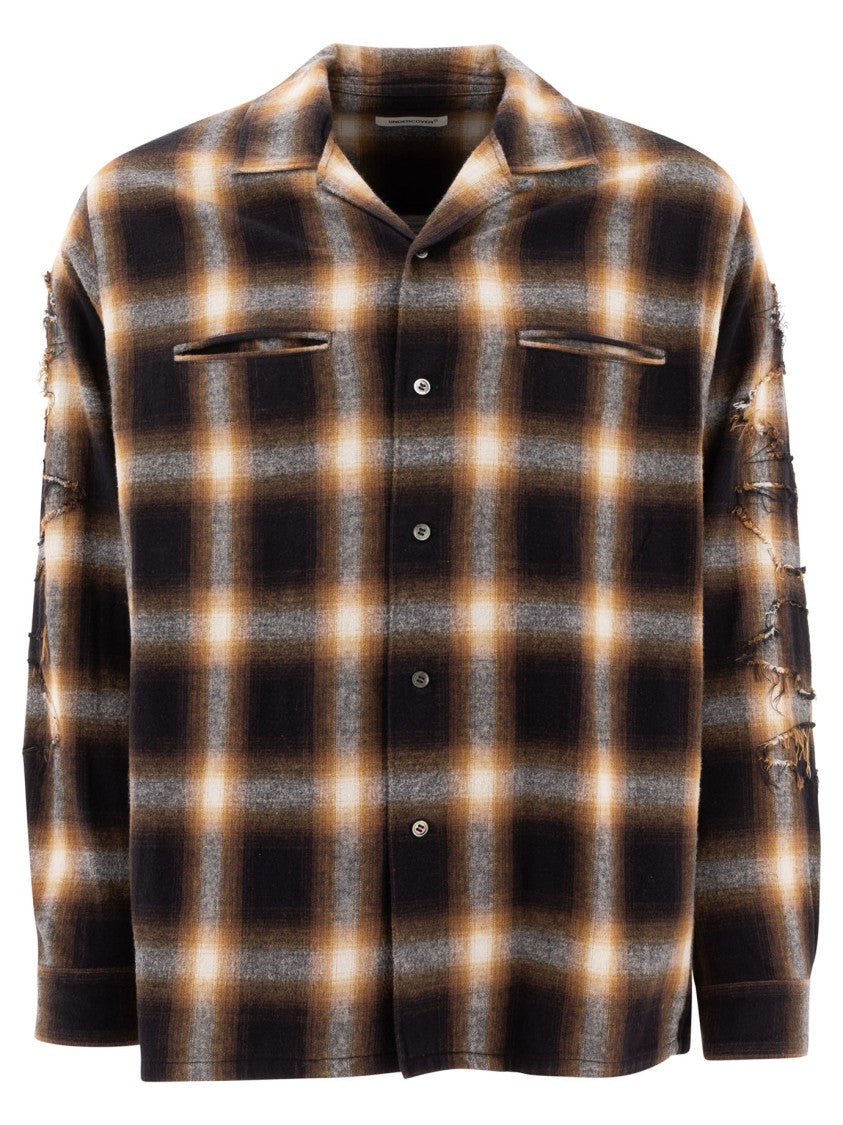 Undercover Plaid Check Shirt With Distressed Detailing