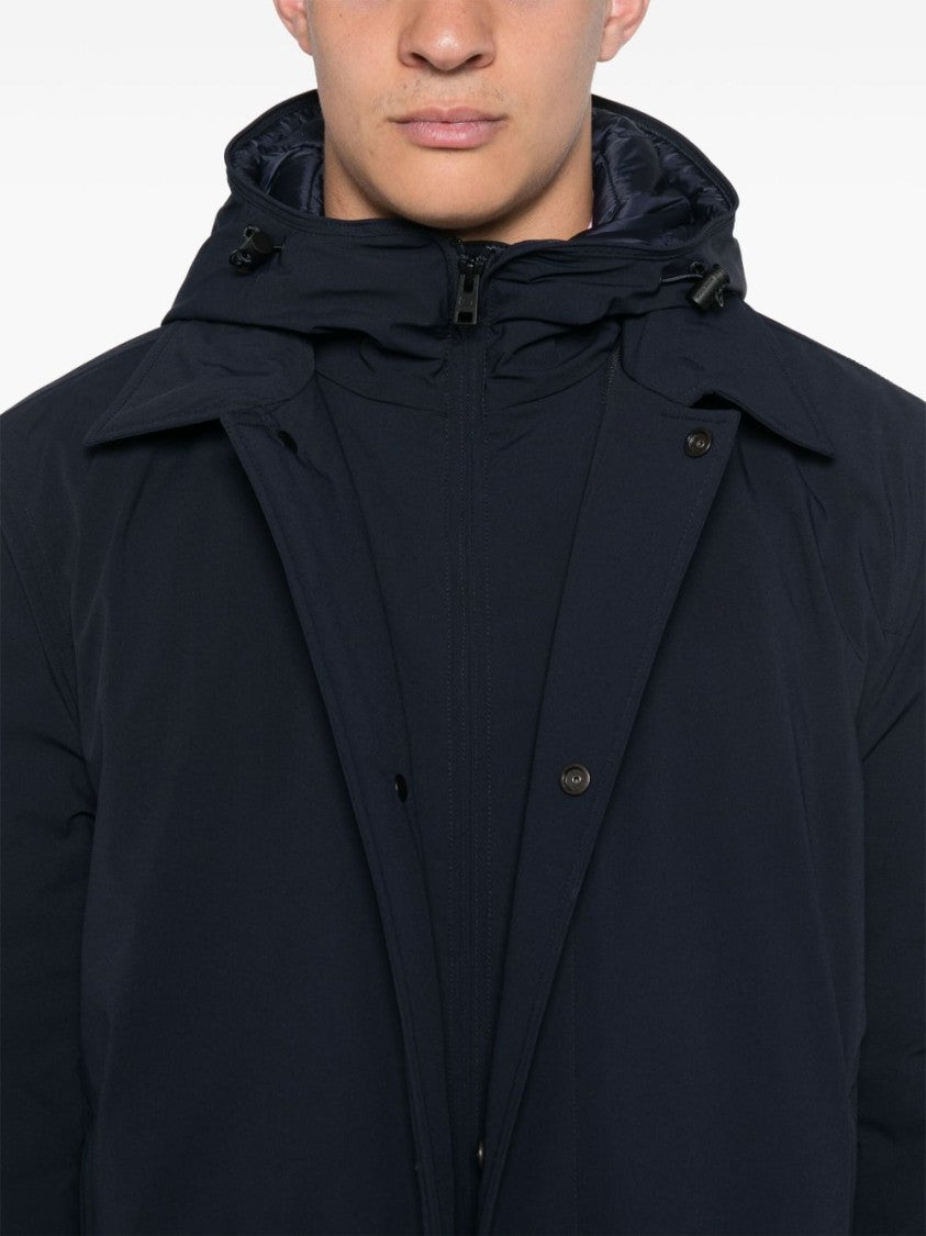Woolrich Textured Navy Blue Padded Jacket
