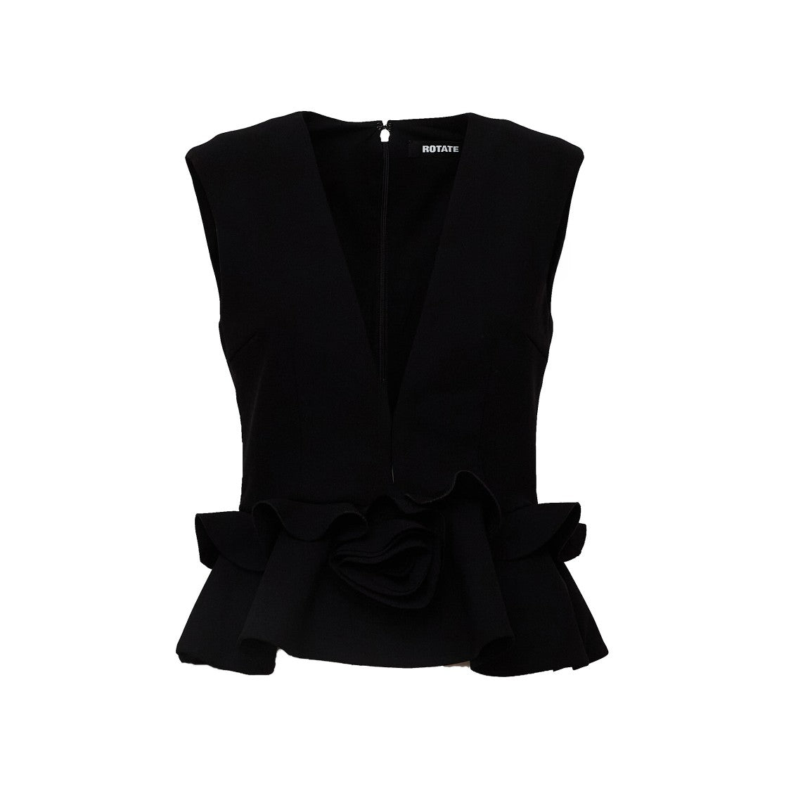 Rotate Fleuri Deep V-Neck Floral Peplum Top