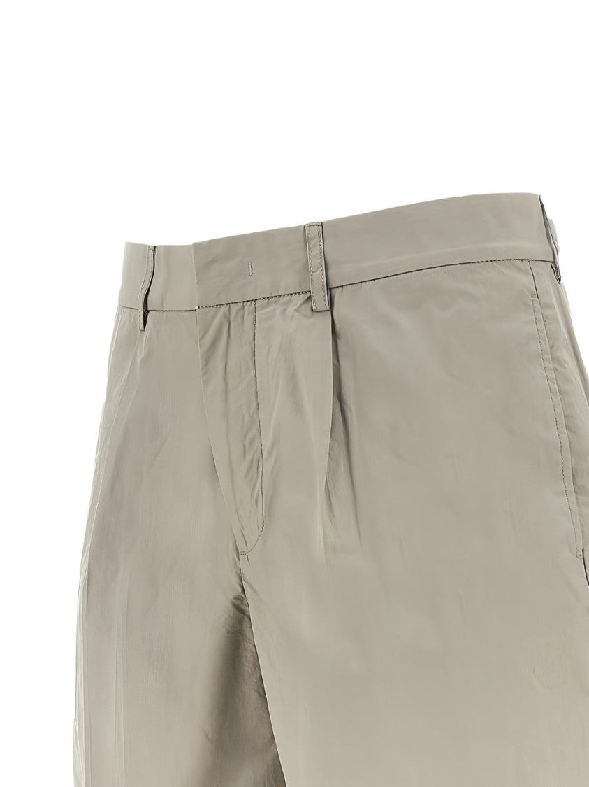 Emporio Armani Beige Pleated Concealed Fastening Shorts