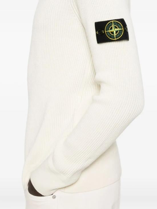 Stone Island Ribbed Wool Turtleneck Sweater