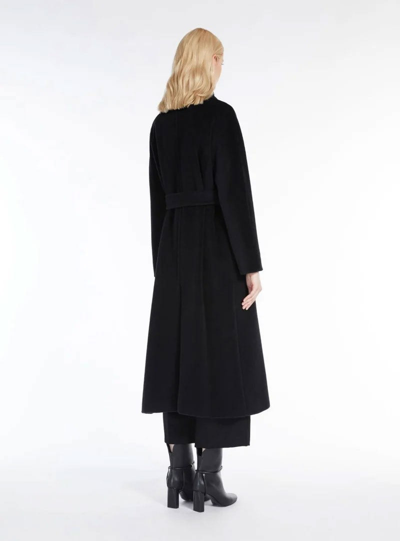 Max Mara Long Virgin Wool Coat With Pointed Collar