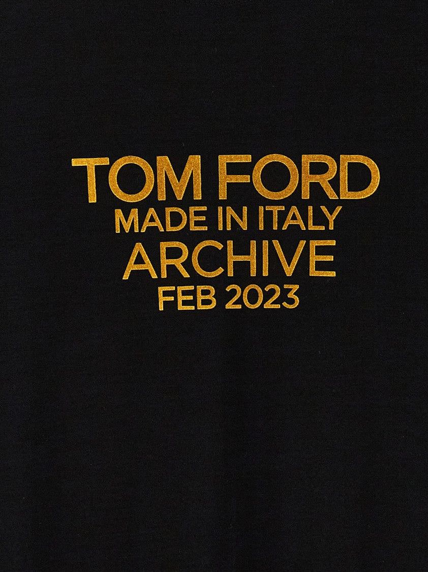 Tom Ford Silk T-Shirt With Bold Logo Print