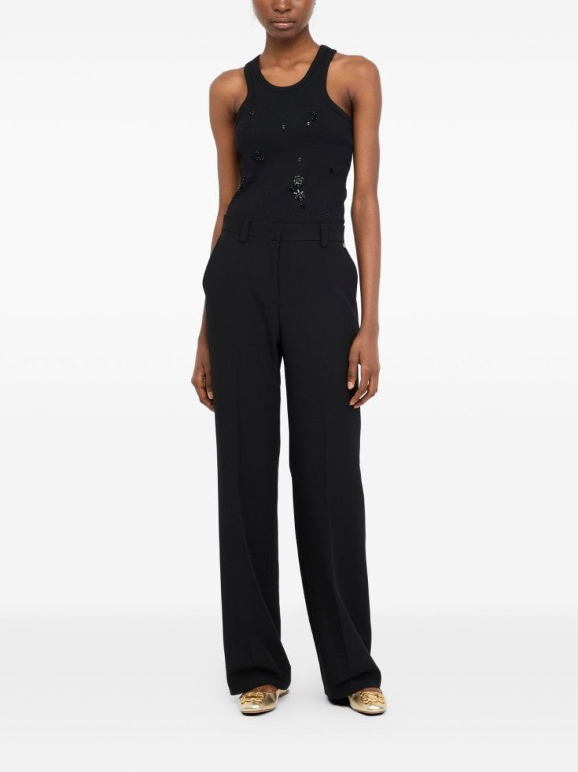 Liu Jo Wide-Leg Black Trousers With High Waist