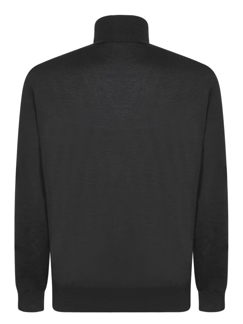Dell'oglio High Neck Black Cashmere Knitwear