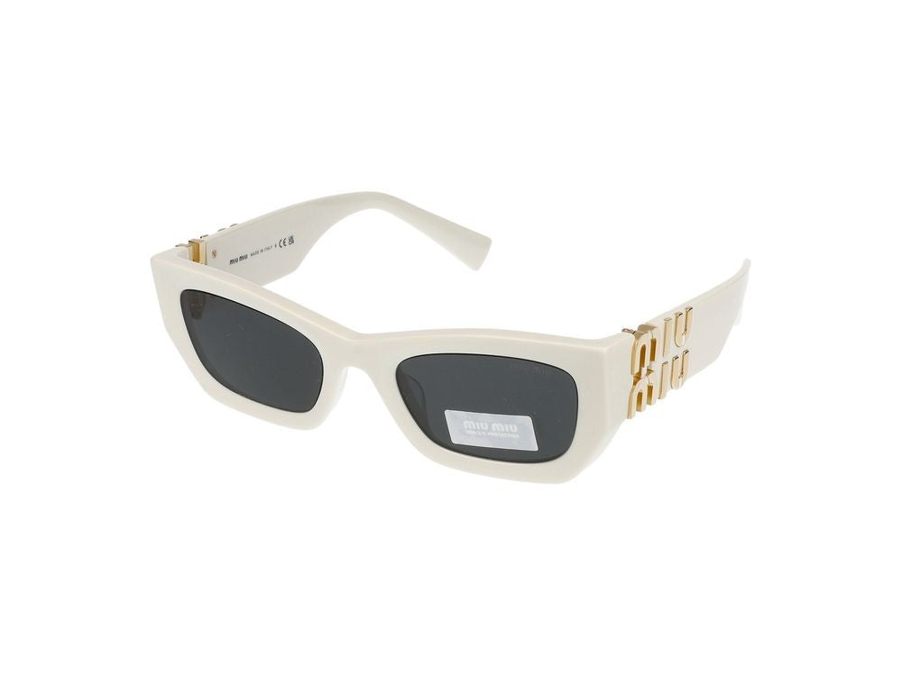 Miu Miu Bold Oversized Square Frame Acetate Sunglasses With Gold-Tone Logo