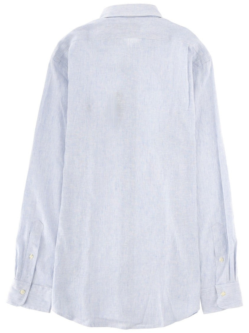 Polo Ralph Lauren Light Blue Stripe Embroidered Logo Shirt