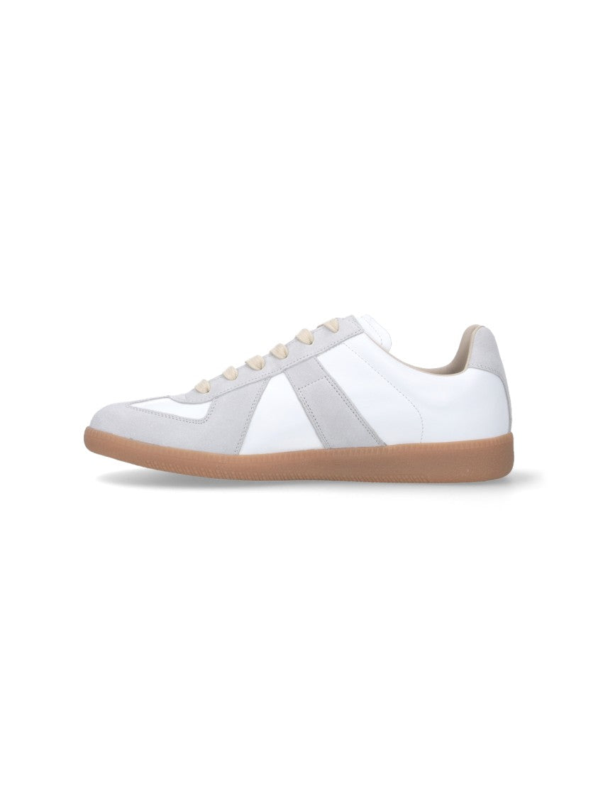 Maison Margiela White Replica Low-Profile Leather Sneakers