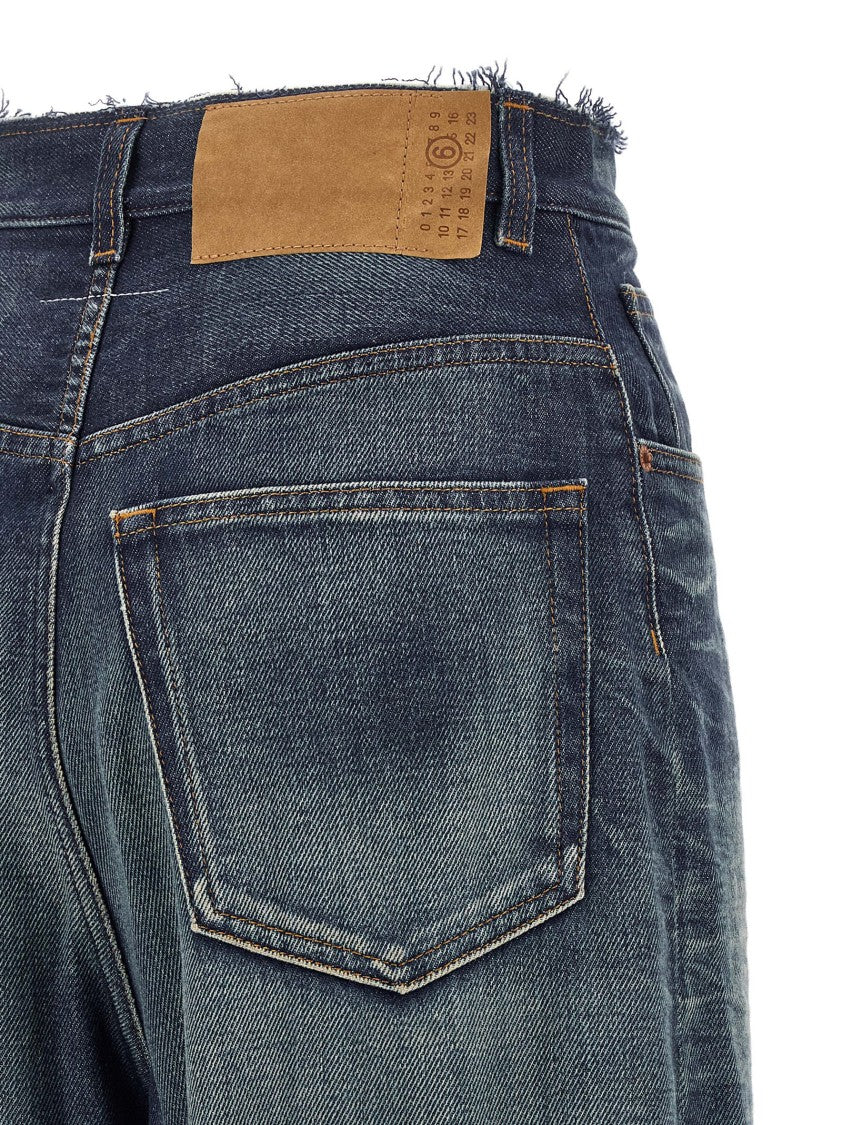 Mm6 By Maison Margiela Raw Cut Band Jeans