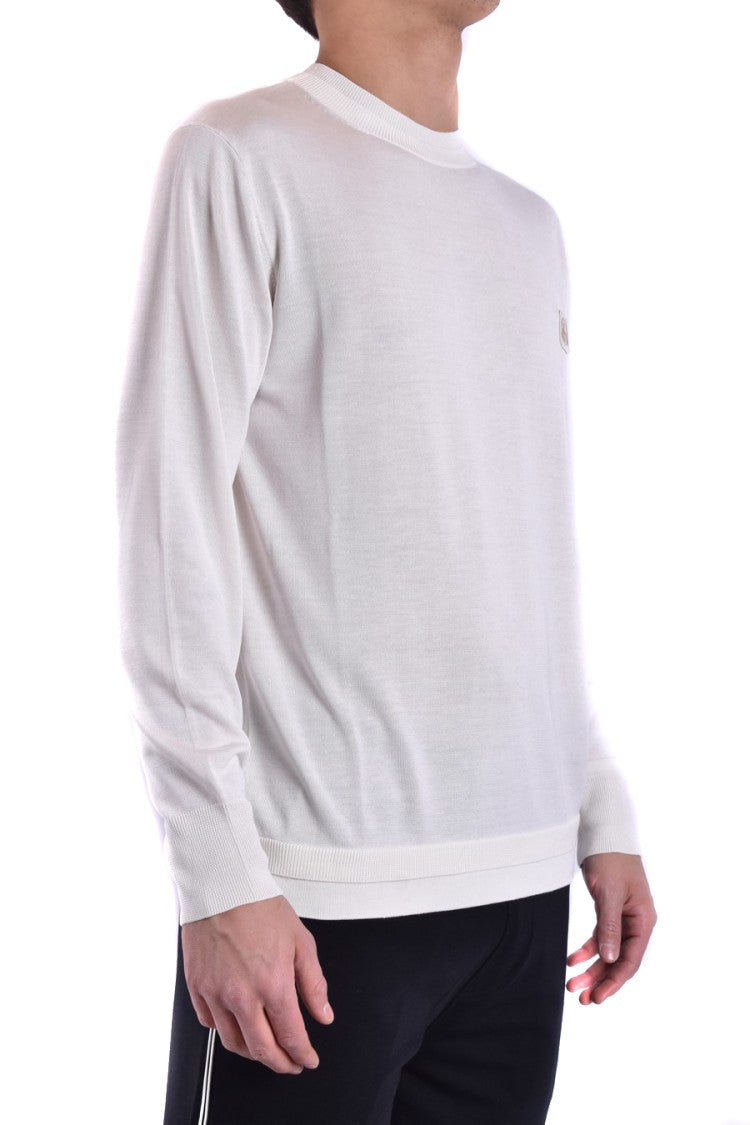 Neil Barrett Natural Knit Sweater With Ribbed Details