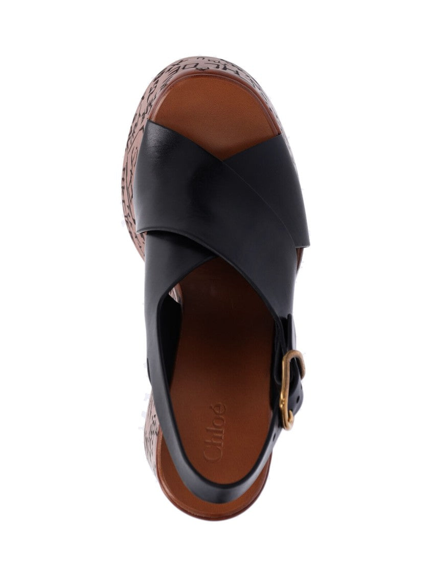 Chloé Black Wedge Sandals