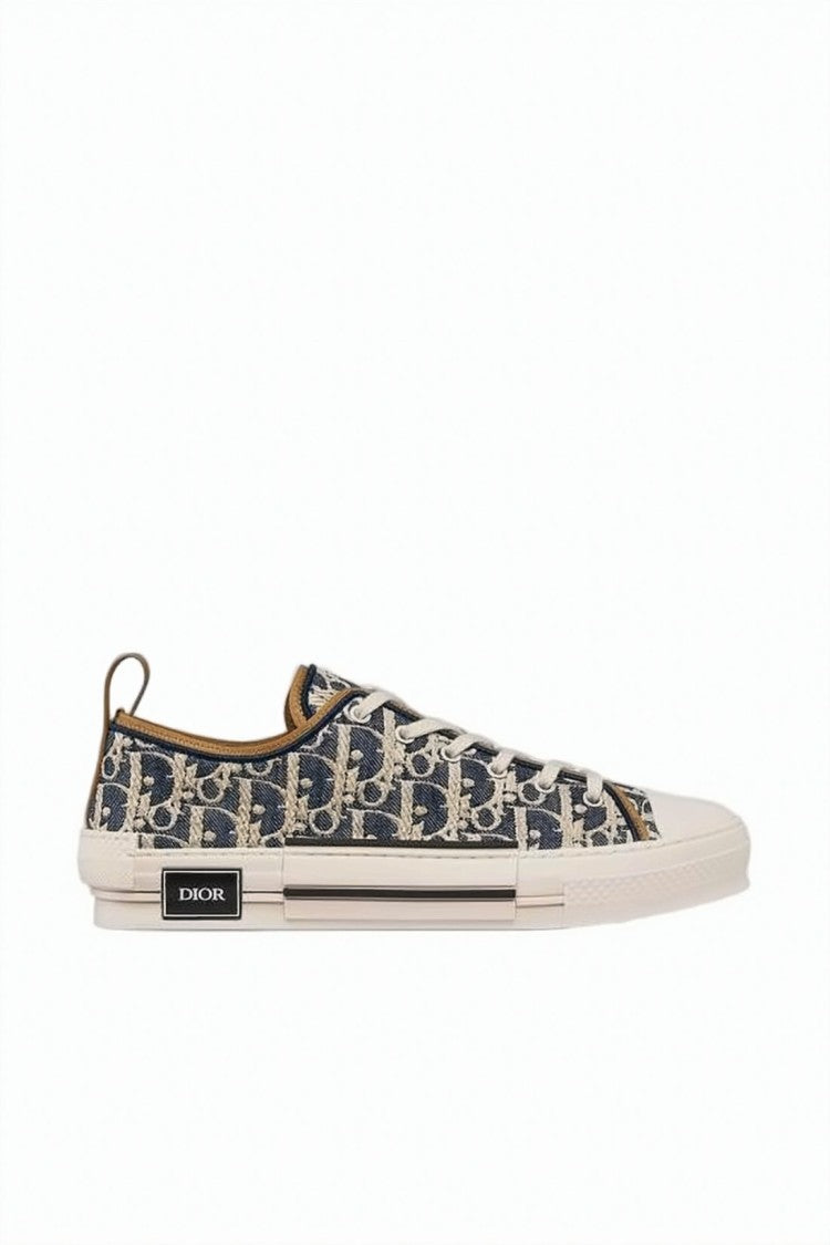 Dior Monogram-Patterned Low-Top Sneakers With Leather Trim