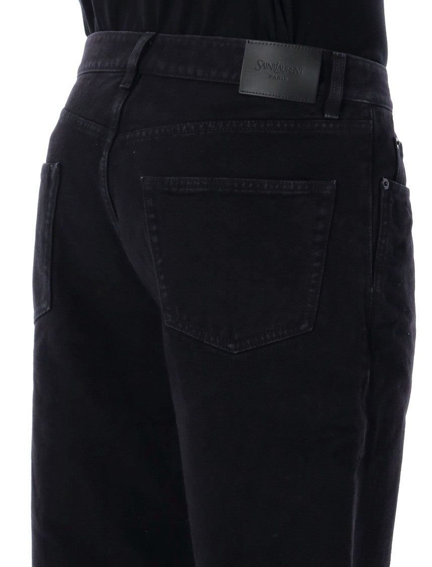 Saint Laurent Classic Straight-Leg Jeans With Subtle Logo Detail