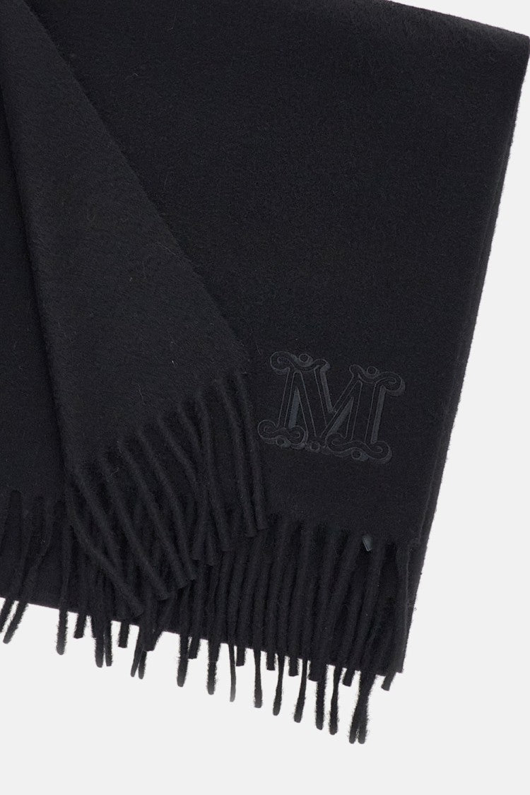 Max Mara Wool Scarf With Logo And Fringed Edges