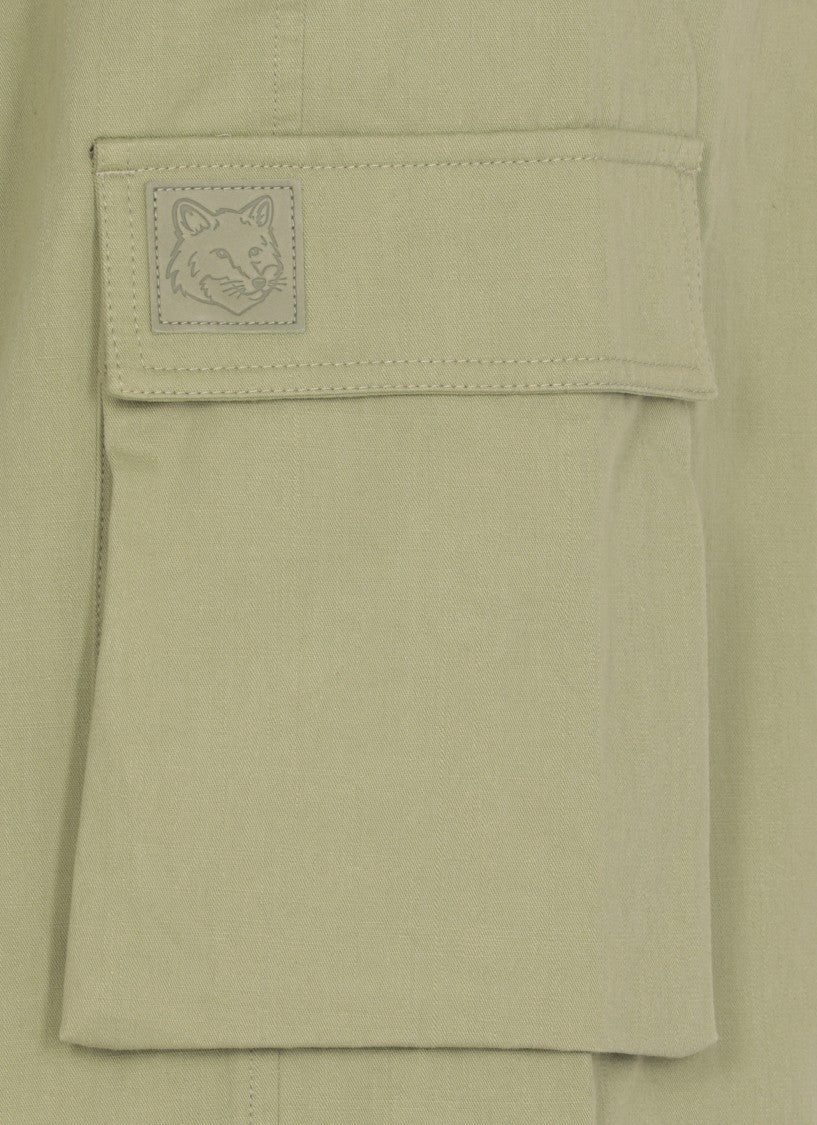 Maison Kitsuné Relaxed Fit Green Bermuda Shorts