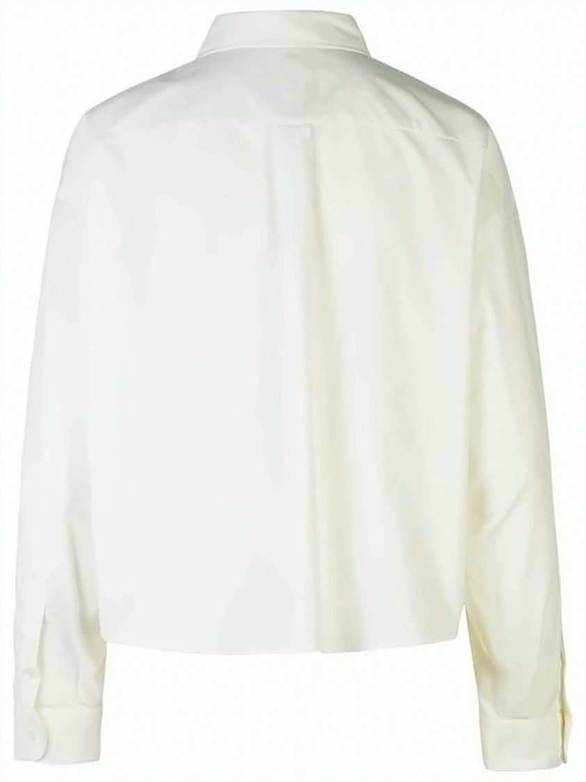 A.P.C. Cropped White Shirt With Classic Collar