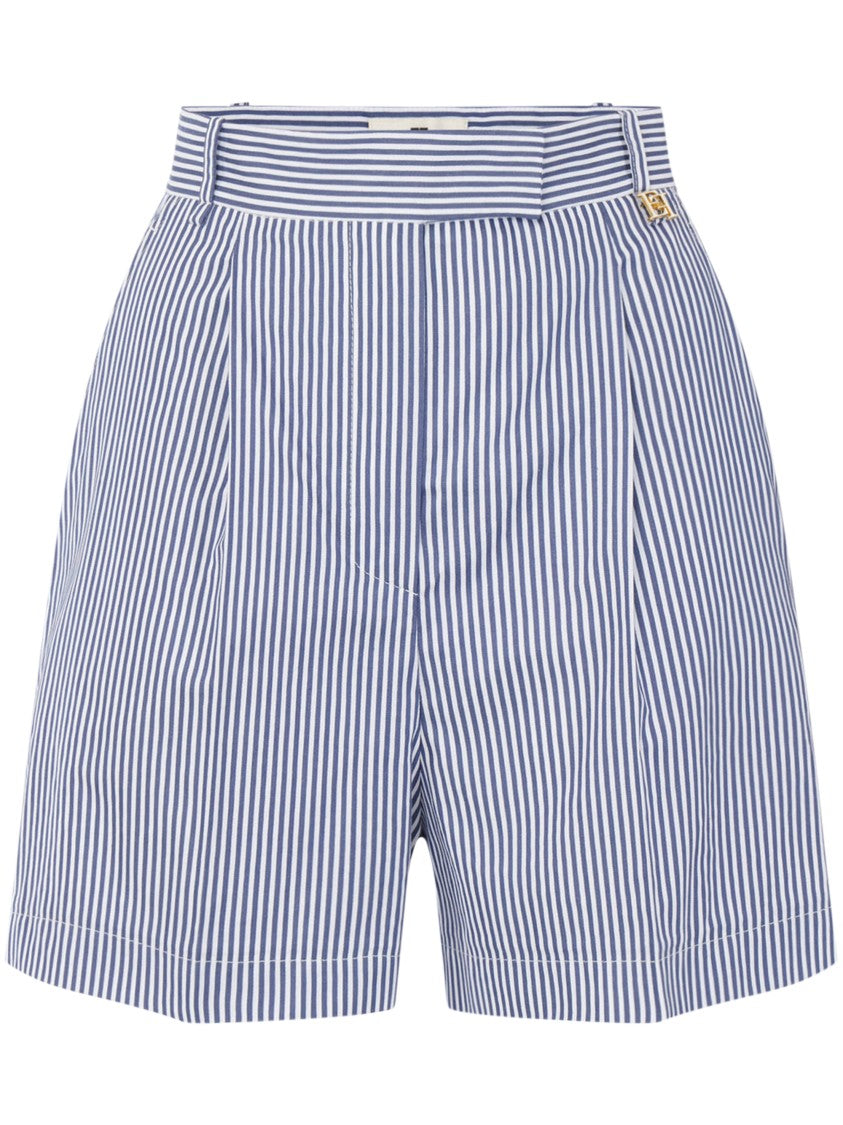 Elisabetta Franchi Tailored Striped Shorts With Structured Waistband