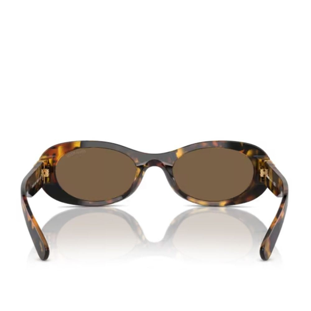 Miu Miu Oversized Oval Sunglasses In Dark Havana Acetate