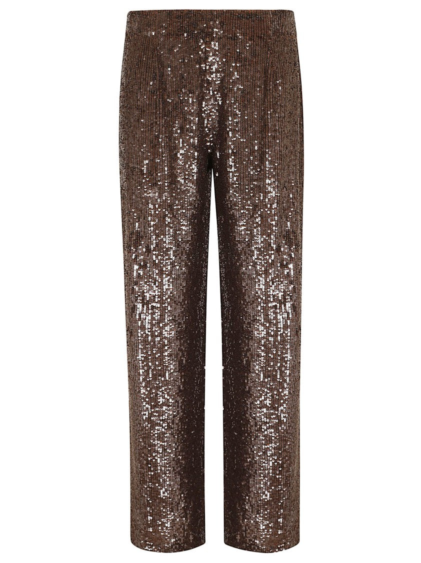 Parosh Sequined Trousers With Fitted Silhouette And Flared Hem