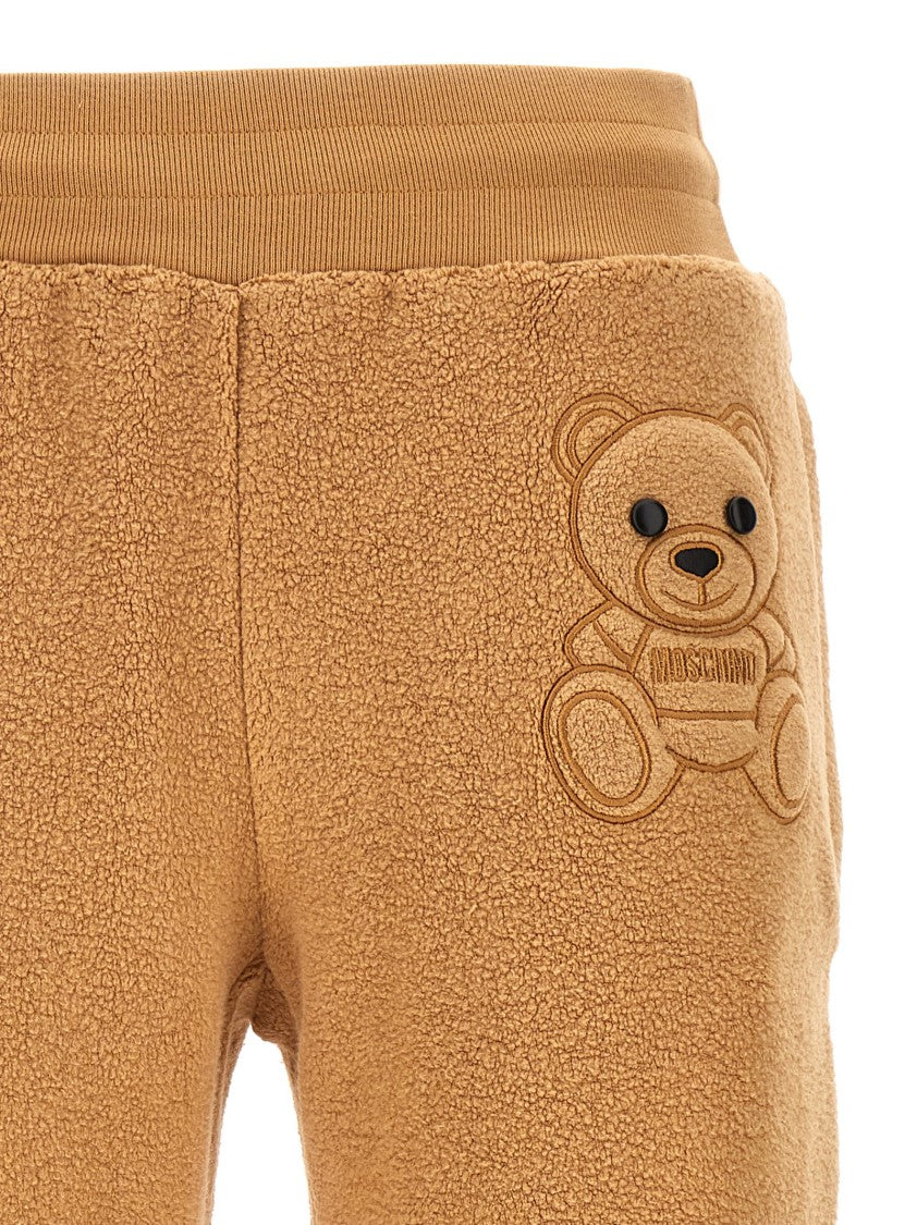 Moschino Soft Cotton Joggers With Teddy Bear Embroidery