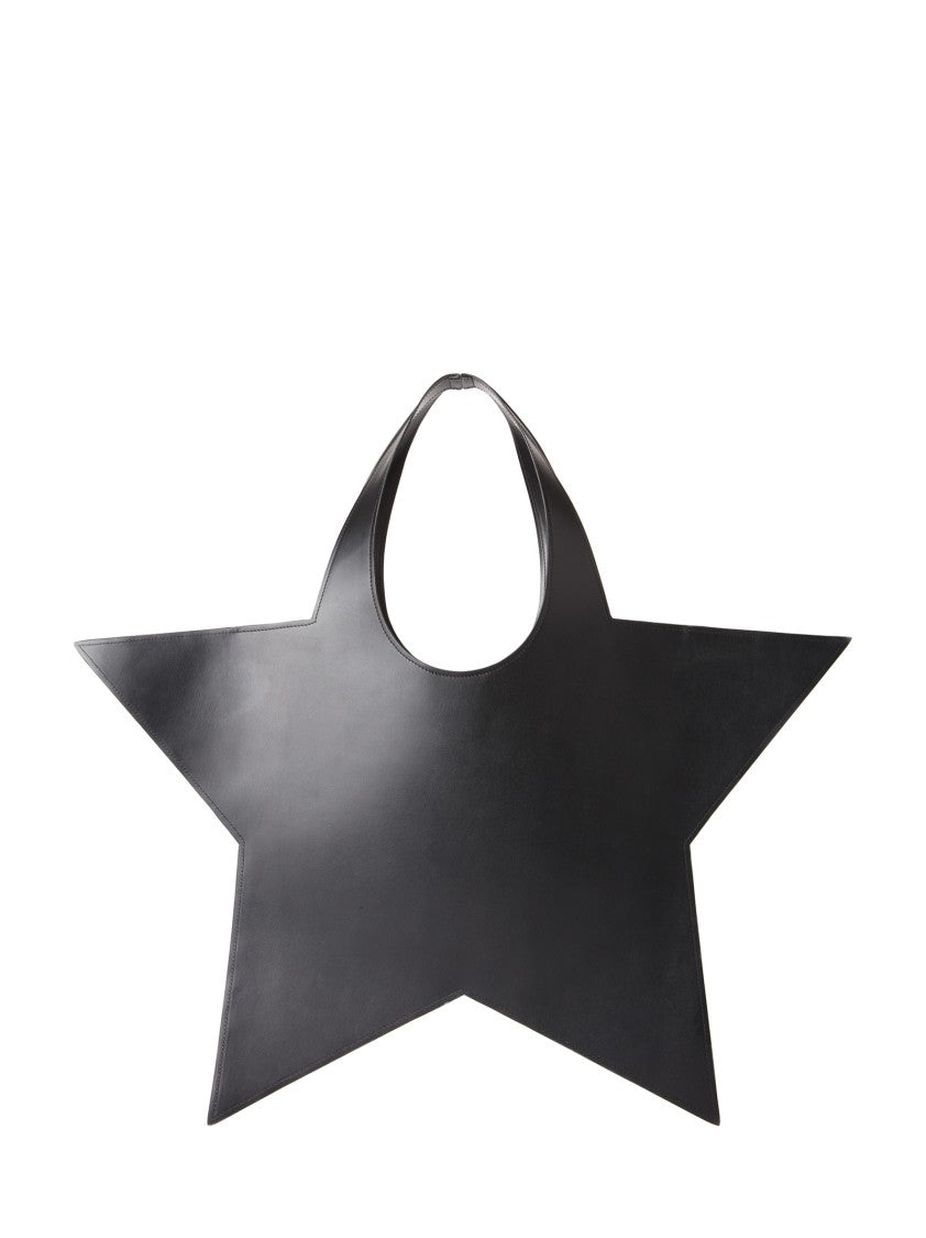 Coperni Star-Shaped Black Leather Tote Bag