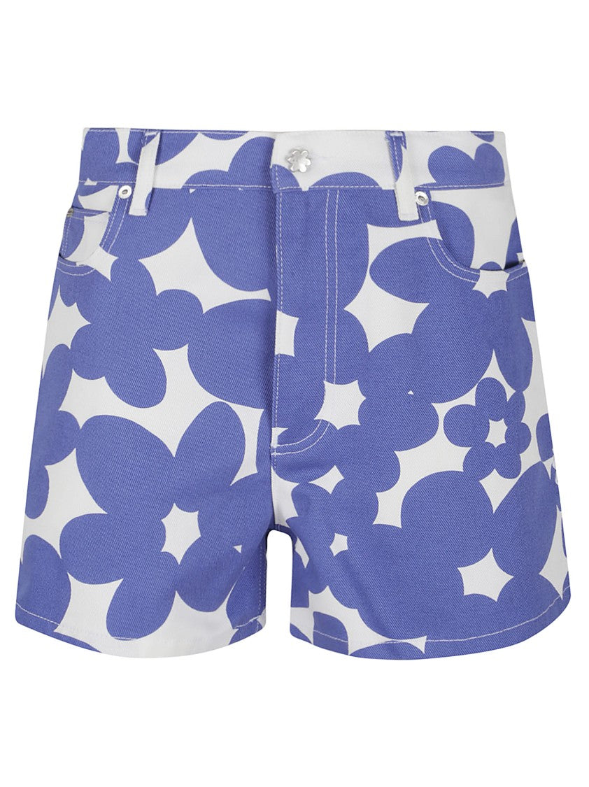Marni Floral Patterned Virgin Wool Shorts With Tailored Fit