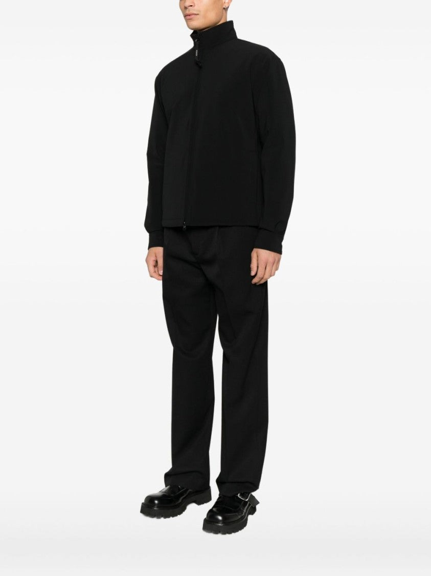 Aspesi Minimalist Black Jacket With High Collar