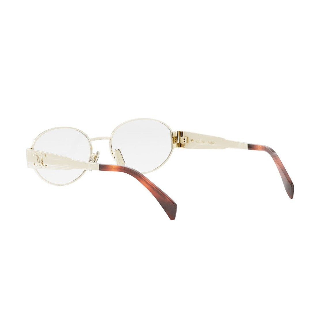 Celine Gold Metal Triomphe Metal Oval Sunglasses
