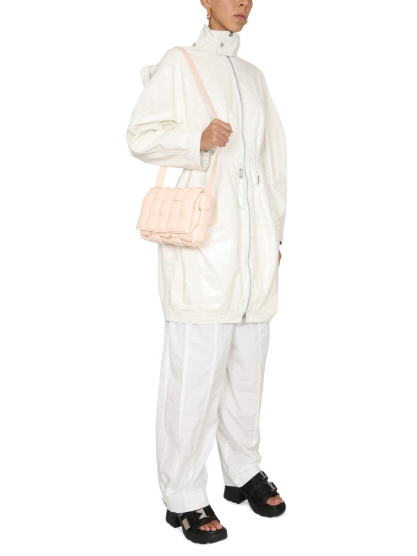 Bottega Veneta High Neck Hooded Parka With Zipper Closure