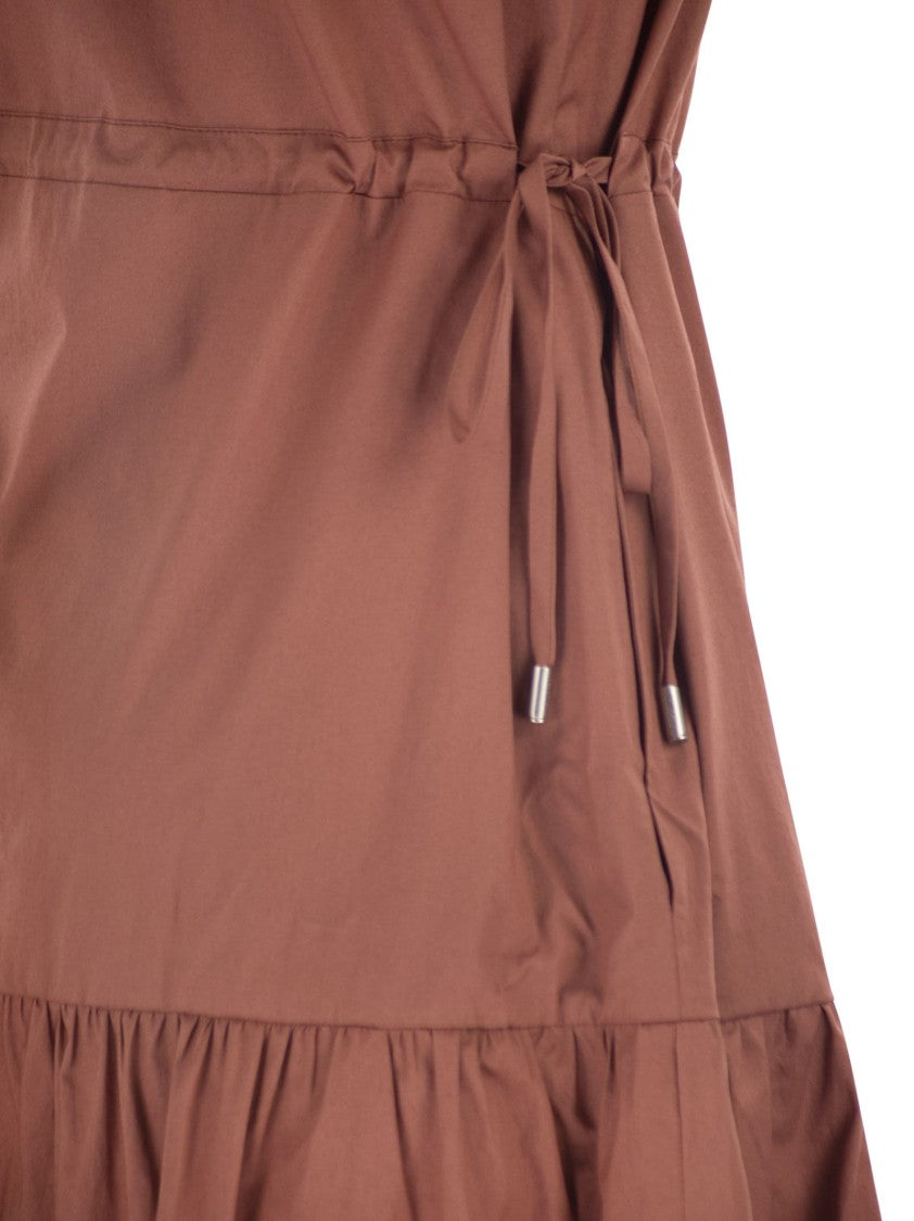 Peserico Sleeveless Midi Dress In Stretch Cotton