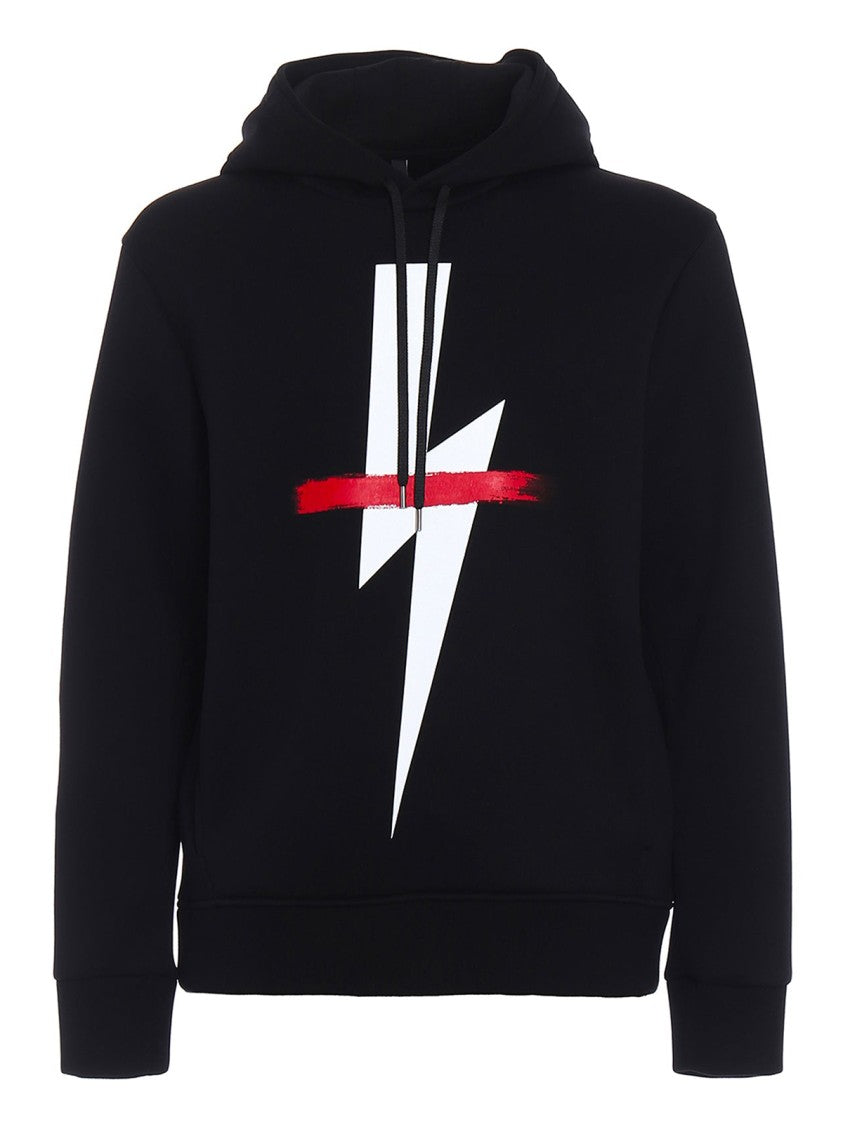 Neil Barrett Black Logo Hooded Sweatshirt