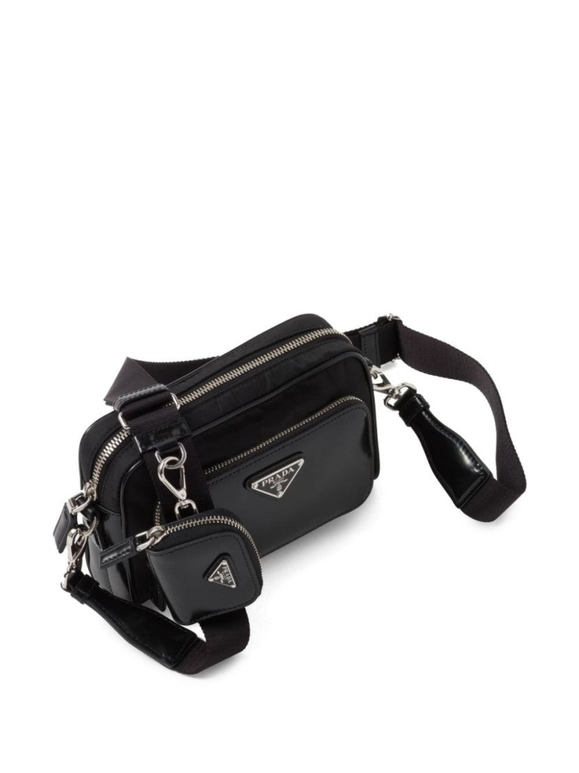 Prada Triangle-Logo Messenger Bag With Adjustable Jacquard Strap
