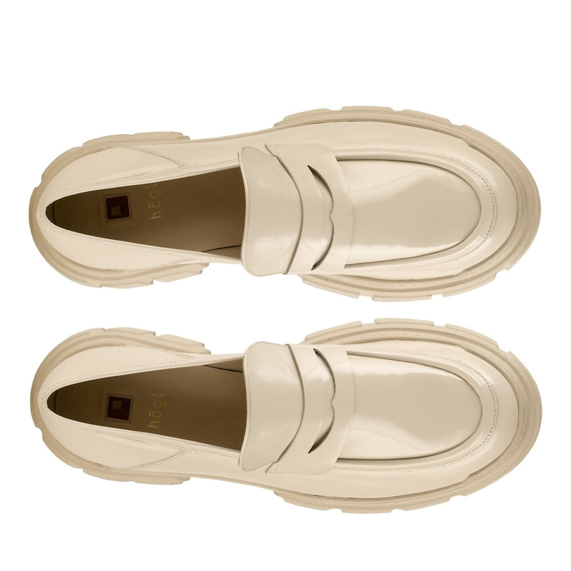 Högl Beige Vince Chunky Patent Leather Loafers