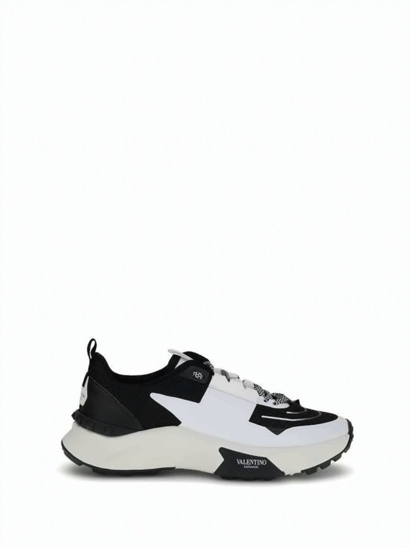 Valentino Garavani Dynamic Black And White Pattern Calf Leather Sneakers